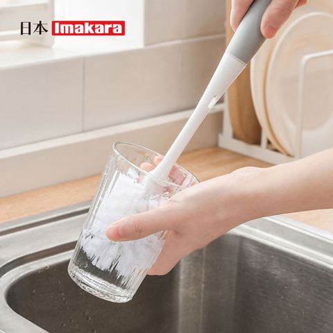 【日本Imakara】多功能雙頭式長柄杯刷/瓶刷