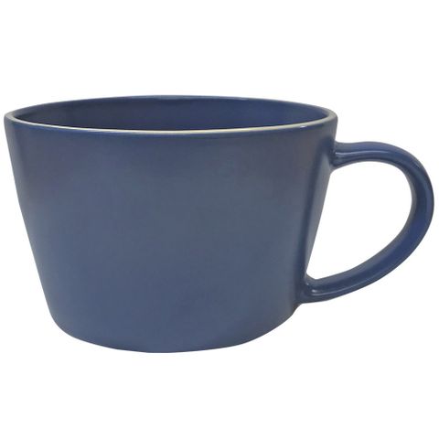《CreativeTops》素雅寬口馬克杯(藍300ml) | 水杯 茶杯 咖啡杯