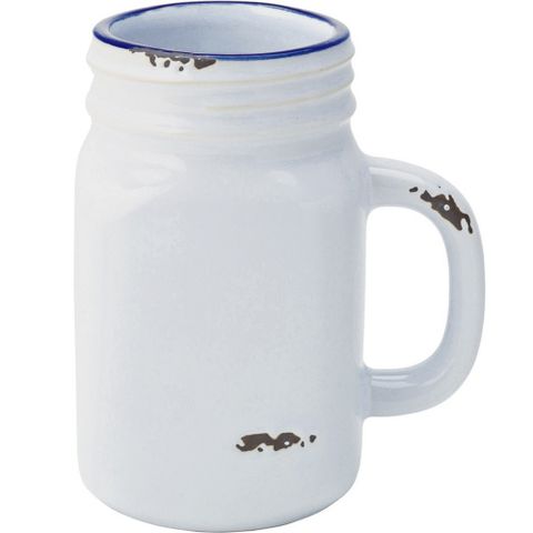 Utopia 復古石陶梅森馬克杯(藍白400ml)
