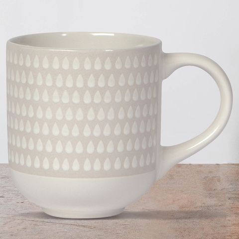 DANICA Heirloom陶製馬克杯(白雨滴415ml)