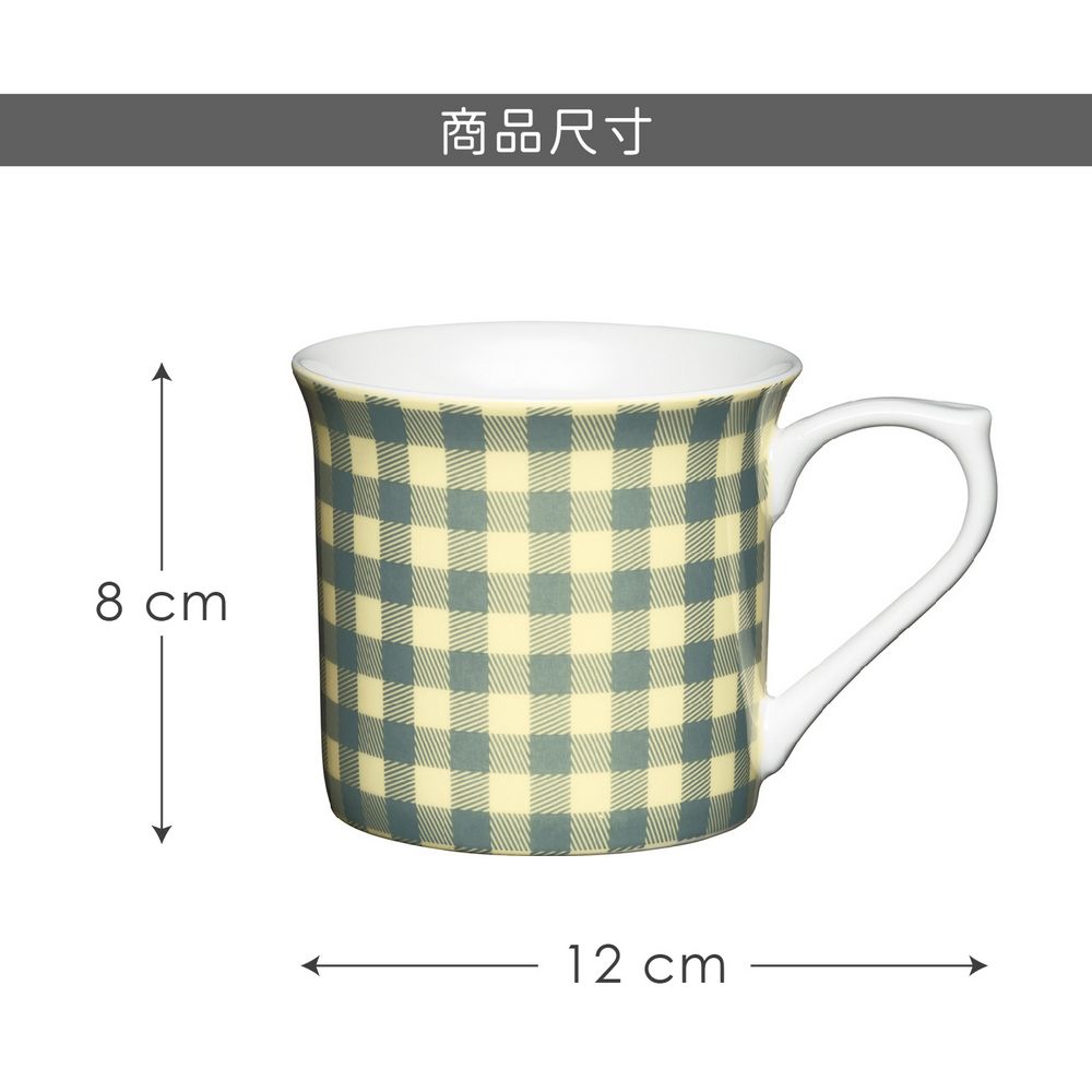 KitchenCraft 骨瓷馬克杯(鄉村格紋250ml) | 水杯 茶杯 咖啡杯