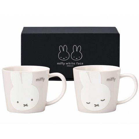 【Miffy 米飛】日本製 Miffy陶瓷對杯2入禮盒組 280ml(茶杯、水杯、馬克杯)