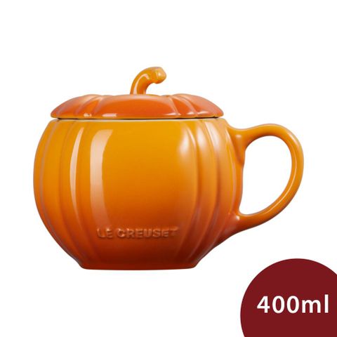 LE CREUSET 萬聖節系列 南瓜造型 馬克杯 400ml 珊瑚橘  茶杯 水杯