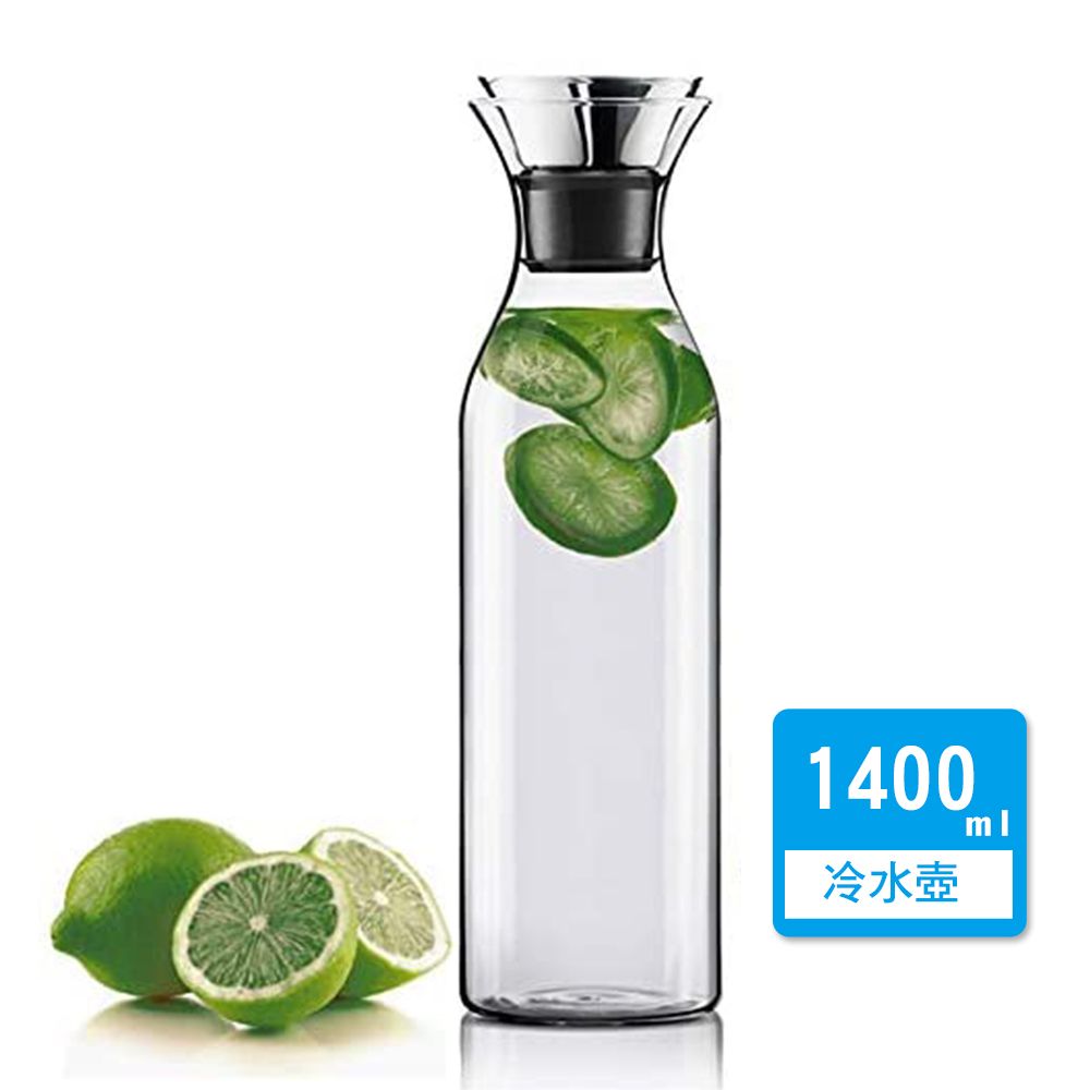  北歐簡約耐熱玻璃冷水壺 1400ml .聰明的水壺.免開蓋出水.一手就搞定.