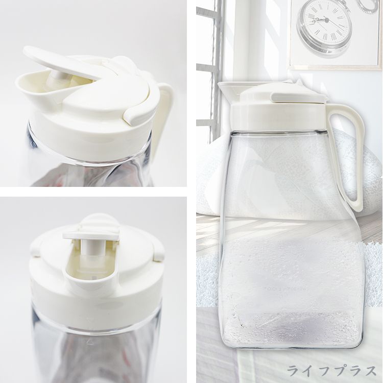 一品川流 日本製 Lustroware 岩崎可橫放按壓式耐熱冷水壺-3.0L-1支
