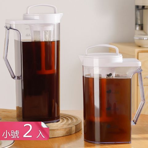 【茉家】旋蓋式可拆濾網雙把手冷萃壺-小號2入