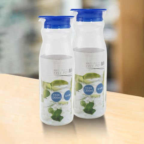 日本製HARIO普魯士藍玻璃冷水壺-1200ml-2入X1組