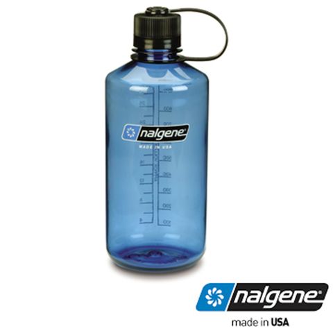 Nalgene 美國  窄嘴水壺 1000cc 灰藍色 (登山健行水瓶/兒童水壺)