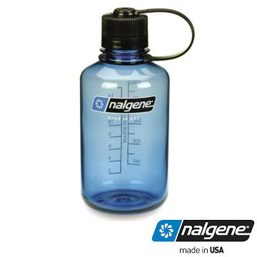 Nalgene 美國  窄嘴水壺 500cc 灰藍色 (登山健行水瓶/兒童水壺)