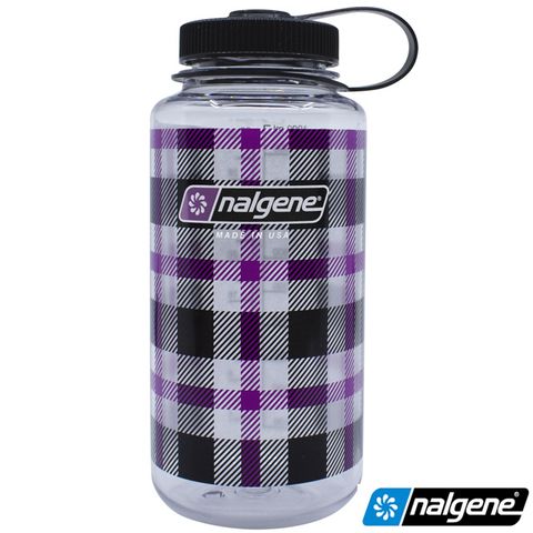 Nalgene 682020-0130 1000cc 寬嘴水壼 紫色格紋【2021限量款】