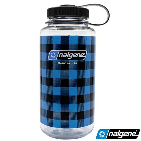 Nalgene 682020-0131 1000cc 寬嘴水壼 藍色格紋【2021限量款】