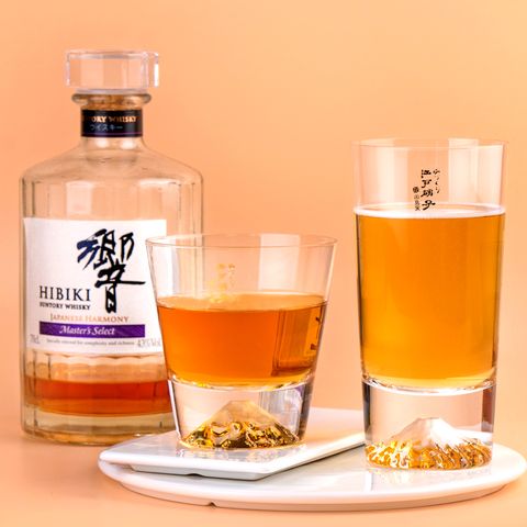 【田島硝子】日本手工吹製富士山經典威士忌對杯組(TG15-015-R+TG15-015-T)