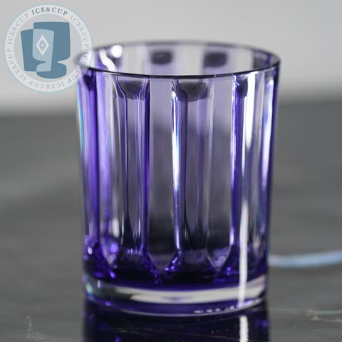 【ICE&CUP】歐美熱銷台灣製造 冰鑽條紋古典水杯 紫/430ml