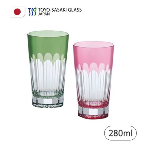 【TOYO SASAKI】日本製八千代万華鏡手工粉綠對杯/280ml