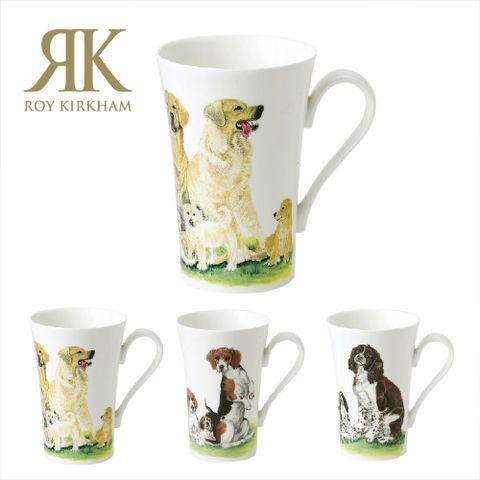 英國 Roy kirkham Dog collection高貴名犬系列-400ml骨瓷拿鐵杯 (查理士王子/米格魯/黃金獵犬) 骨瓷杯 馬克杯 拿鐵杯 大容量杯
