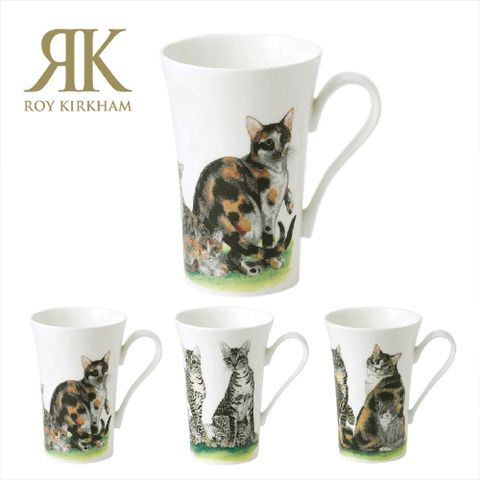 英國 Roy kirkham Cat collection高貴貓咪系列-400ml骨瓷拿鐵杯 (虎斑貓/龜甲貓/虎紋貓) 骨瓷杯 馬克杯 拿鐵杯 大容量杯