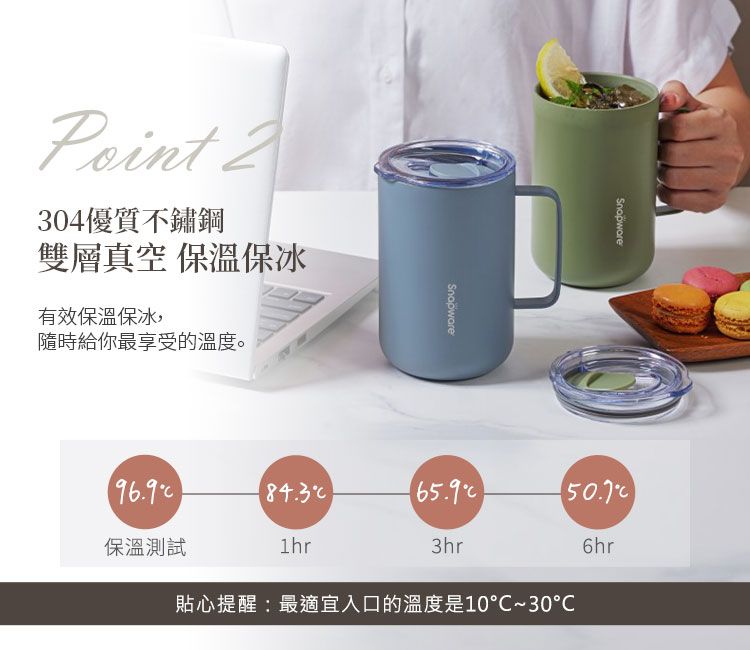 Corelle Brands 康寧餐具 鋅light輕瓷不鏽鋼保溫保冰辦公杯620ml 兩入組(多色可選)