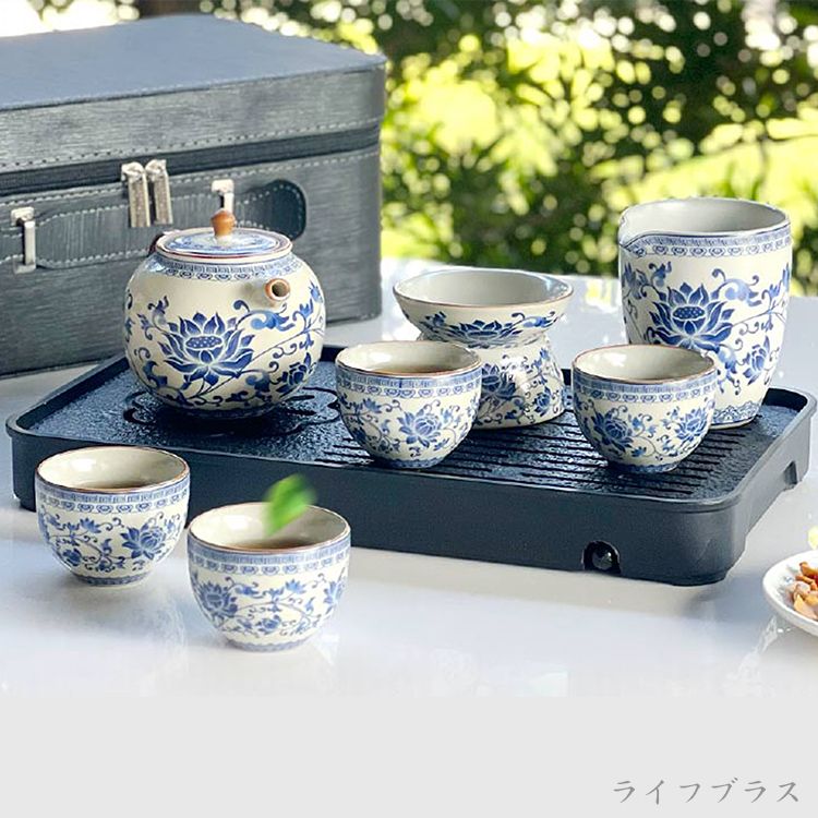 一品川流 仙德曼 青花茶具旅組 (附行動防撞包)