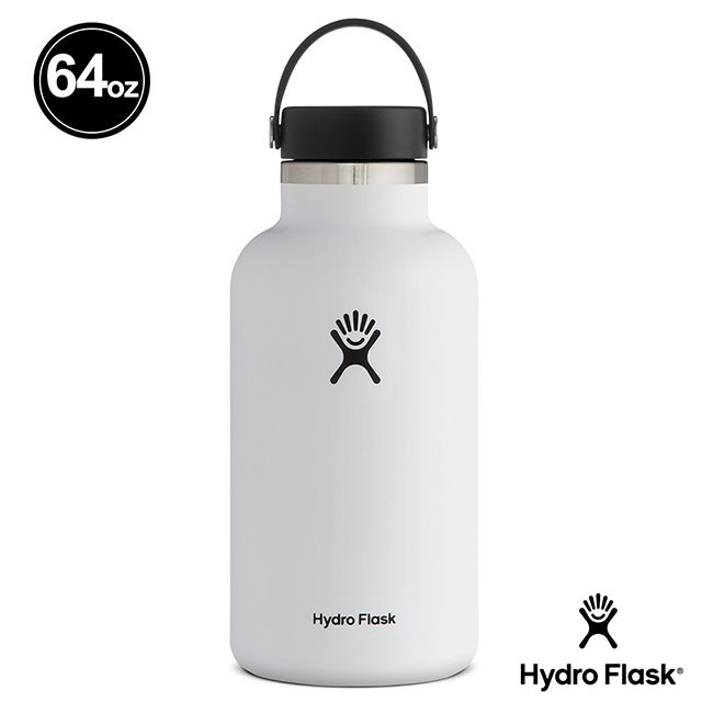 Hydro Flask  寬口霧面 64oz/1900ml 不鏽鋼保溫 保冷瓶 經典白