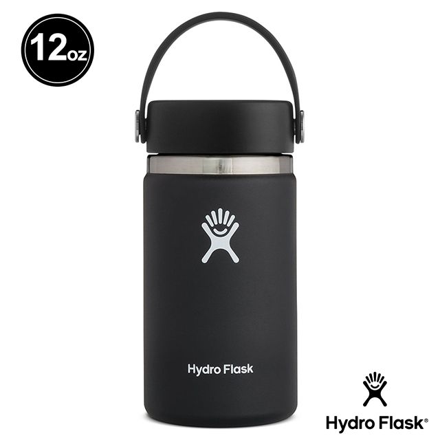 Hydro Flask  12oz/354ml 寬口提環保溫瓶 時尚黑