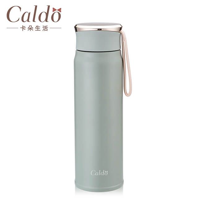 Caldo 卡朵生活 FM009 暖心梨花不鏽鋼保溫瓶450ml-綠