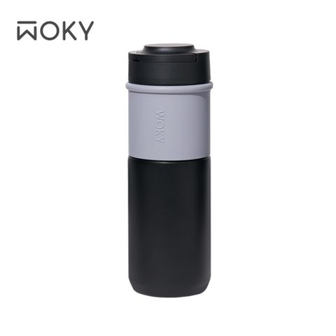WOKY 沃廚 JIN真瓷系列-陶瓷環保提手杯500ML-黑色