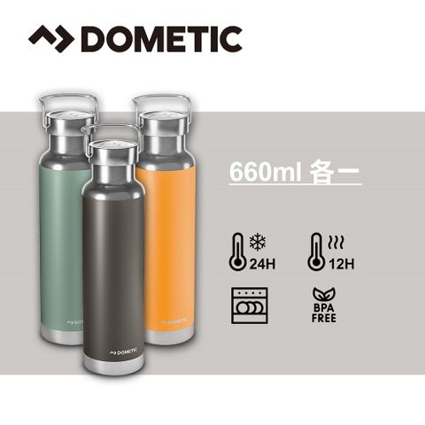 DOMETIC OUTDOORDometic 不鏽鋼真空保溫瓶660ml三入組合(芒果黃+青苔綠+礦石灰)