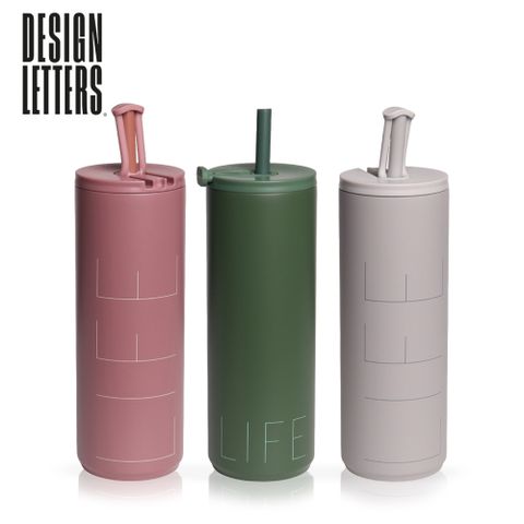 DESIGN LETTERS 吸管保溫杯500ml-紫藕LIFE