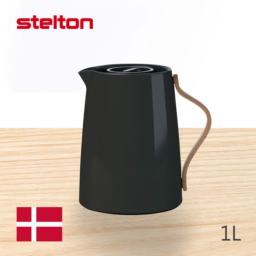 Stelton Emma真空保溫茶壺-黑-1L