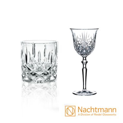 【Nachtmann】經典雕刻威士忌/紅酒2件組