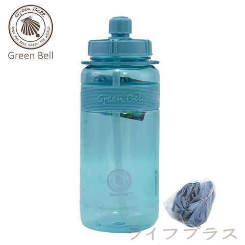 【一品川流】Green Bell 棉花糖色太空壺(附背帶)-2000ml-天空藍-1入組