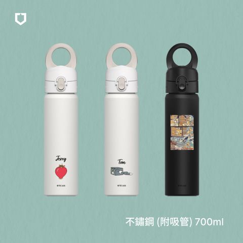 RHINOSHIELD 犀牛盾 AquaStand磁吸水壺-不鏽鋼保溫瓶 700ml(附吸管)MagSafe兼容支架運動水壺|湯姆貓與傑利鼠