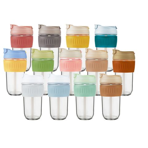 【樂扣樂扣】北歐風兩用耐熱玻璃隨行杯500ML (可拆式吸管、咖啡杯、玻璃杯)