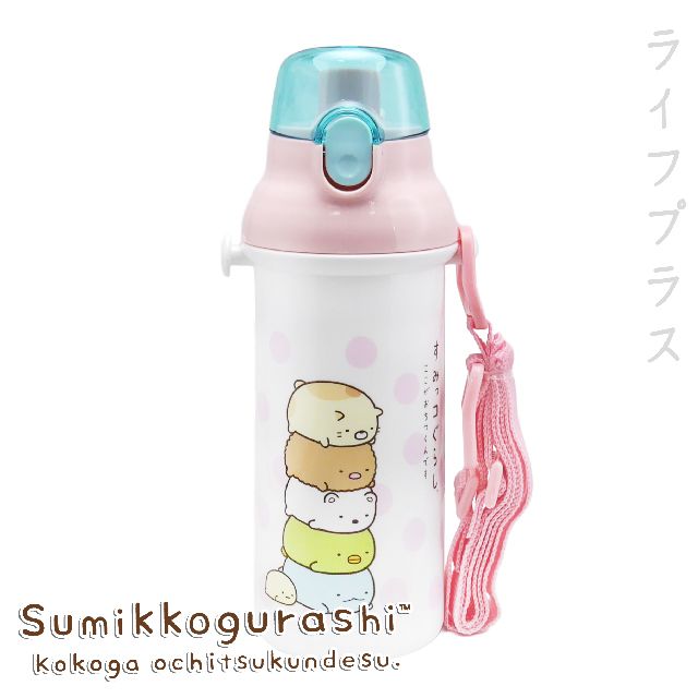 SAN-X 【一品川流】SKATER 日本製 卡通彈跳直飲式冷水壺-角落生物-480ml-1入組 (無吸管)