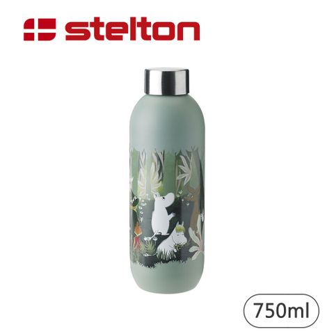 【Stelton】嚕嚕米 Moomin x Keep Cool隨身瓶-森林綠-750ml
