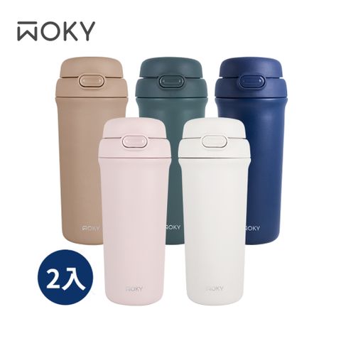 WOKY 沃廚 All-P輕芯鈦瓷雙飲保溫瓶500ml-2入組