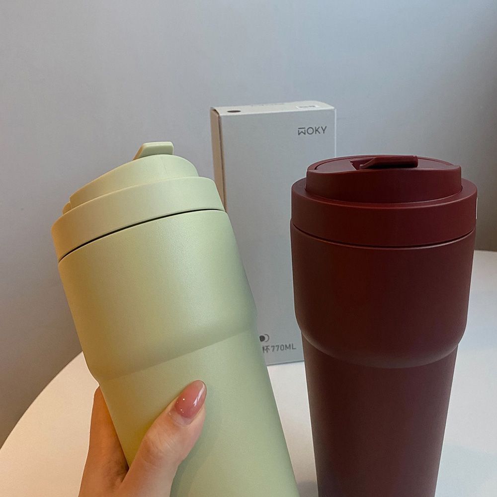 WOKY 沃廚 渾圓杯 雙層防漏 可拆式配件 770ml-2入組