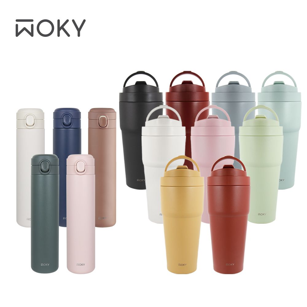 WOKY 沃廚 渾圓杯770ml+輕芯鈦彈蓋600ml