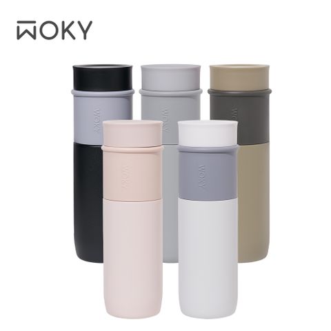 WOKY 沃廚 JIN真瓷系列-極簡輕量陶瓷保溫瓶580ML