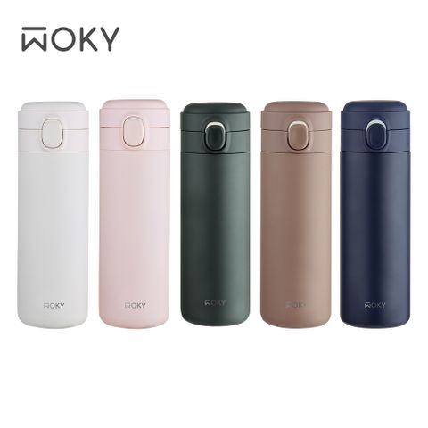 【WOKY 沃廚】輕量彈蓋陶瓷易潔層保溫瓶450ML