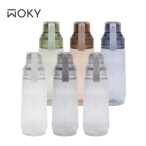 WOKY 沃廚 ECOZEN 透明瓶600ml(附彈跳吸管)