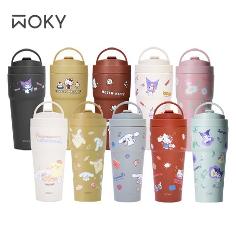 WOKY 沃廚 三麗鷗聯名渾圓杯770ml(附矽膠粗吸管+彈跳粗吸管)