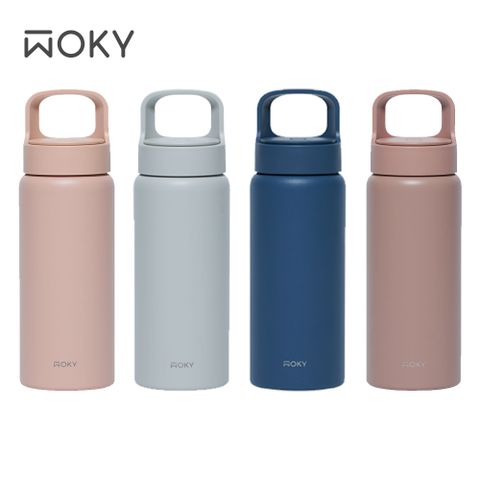 WOKY 沃廚 輕芯鈦瓷 易潔層 提手運動保溫瓶600ml