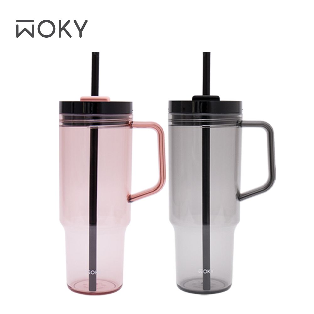 WOKY 沃廚 暢吸把手冷水杯1200ml