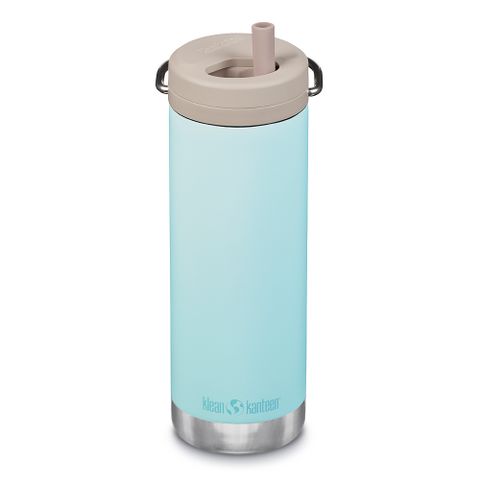 Klean Kanteen 美國 TK Wide寬口保溫瓶473ml-粉藍色(旋轉吸管蓋)