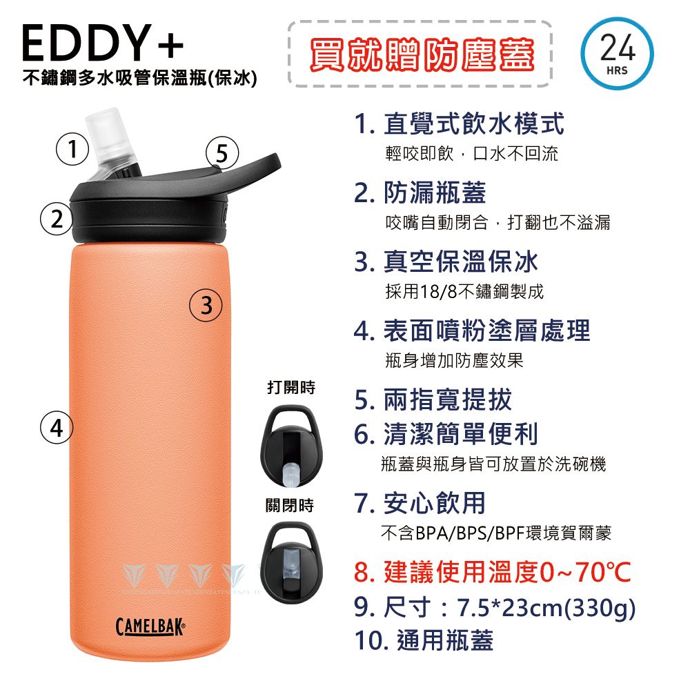 CamelBak  600ml eddy+ 多水吸管保冰/溫水瓶