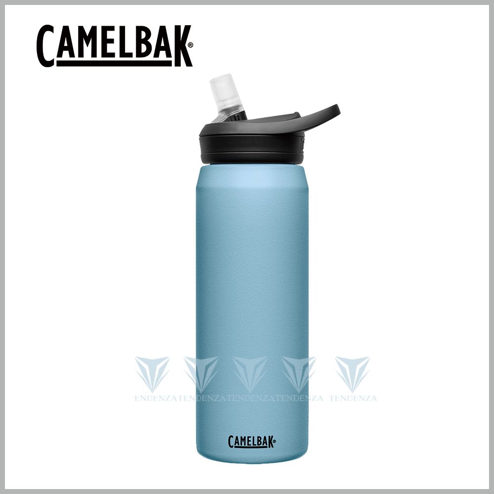 CamelBak 【美國】750ml eddy+多水吸管保冰/溫水瓶 灰藍