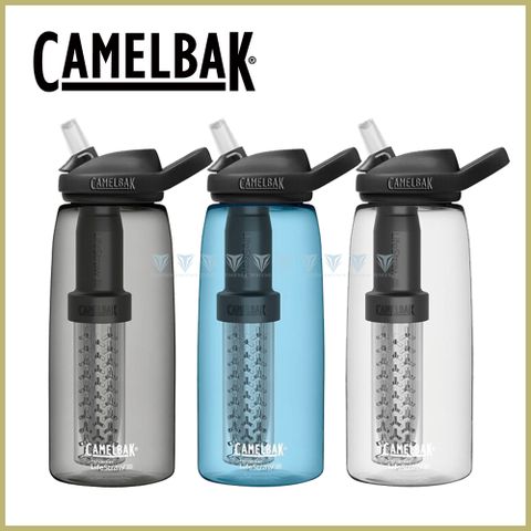 贈防塵蓋【美國CamelBak】1000ml LifeStraw濾心 eddy+多水吸管水瓶RENEW