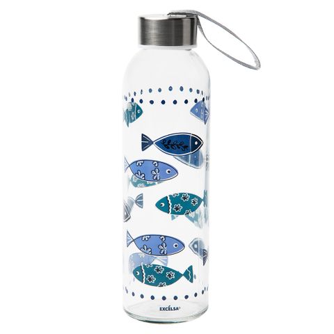 《EXCELSA》玻璃水壺(魚500ml) | 水壺 冷水瓶 隨行杯 環保杯