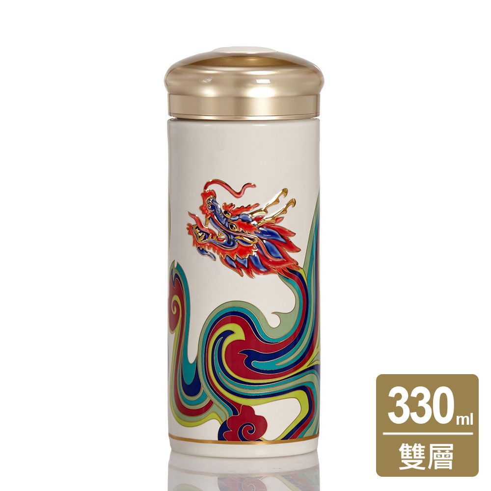 ACERA 乾唐軒 彩雲龍隨身杯 / 大 / 雙層 / 彩繪中國紅描金 330ml